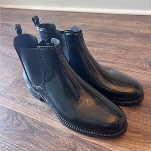 Ferrera Black rain style moto Ankle Booties